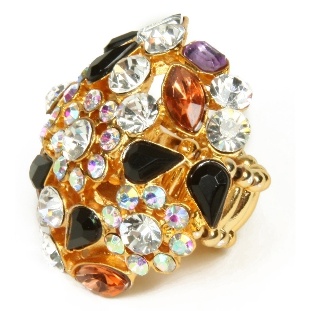 Amrita Singh Gold Crystal Havilland Stretch Ring